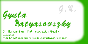 gyula matyasovszky business card